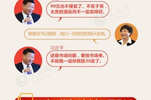 图解：“白酒？多少度？价格怎么样？”——习近平与三位基层党代表的亲切互动