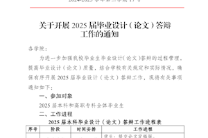 关于开展2025届毕业设计（论文）答辩工作的通知